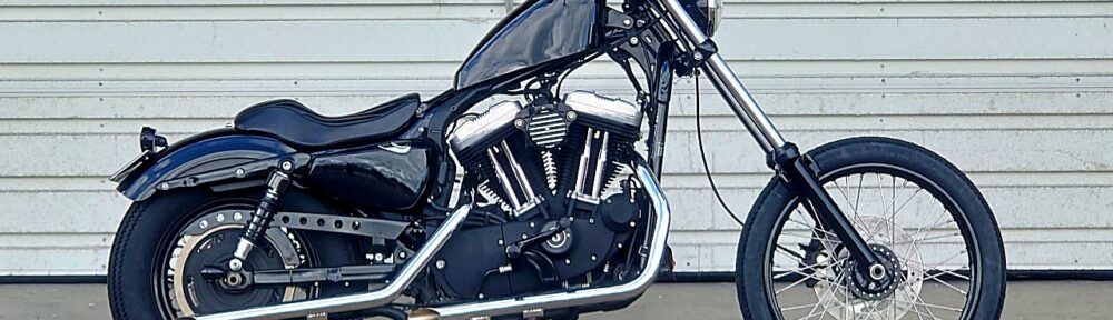 2012年式 XL1200X スポーツスターのオールドスクールチョッパーカスタム例│右側面